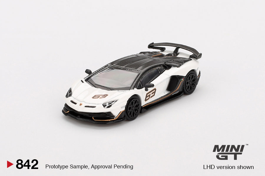 Mini GT: Lamborghini Aventador SVJ 63 – Bianco Asopo