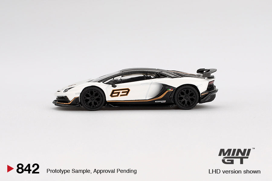 Mini GT: Lamborghini Aventador SVJ 63 – Bianco Asopo
