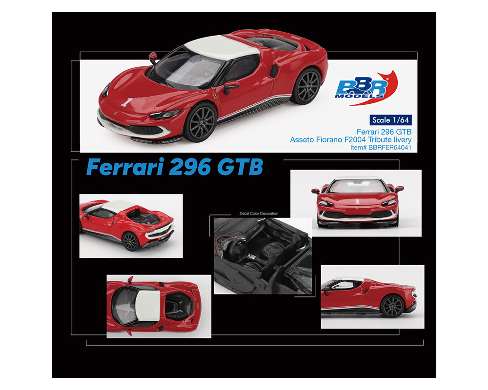 [Preorder] BBR 1:64 Ferrari 296 GTB Asseto Fiorano F2004 Tribute Livery