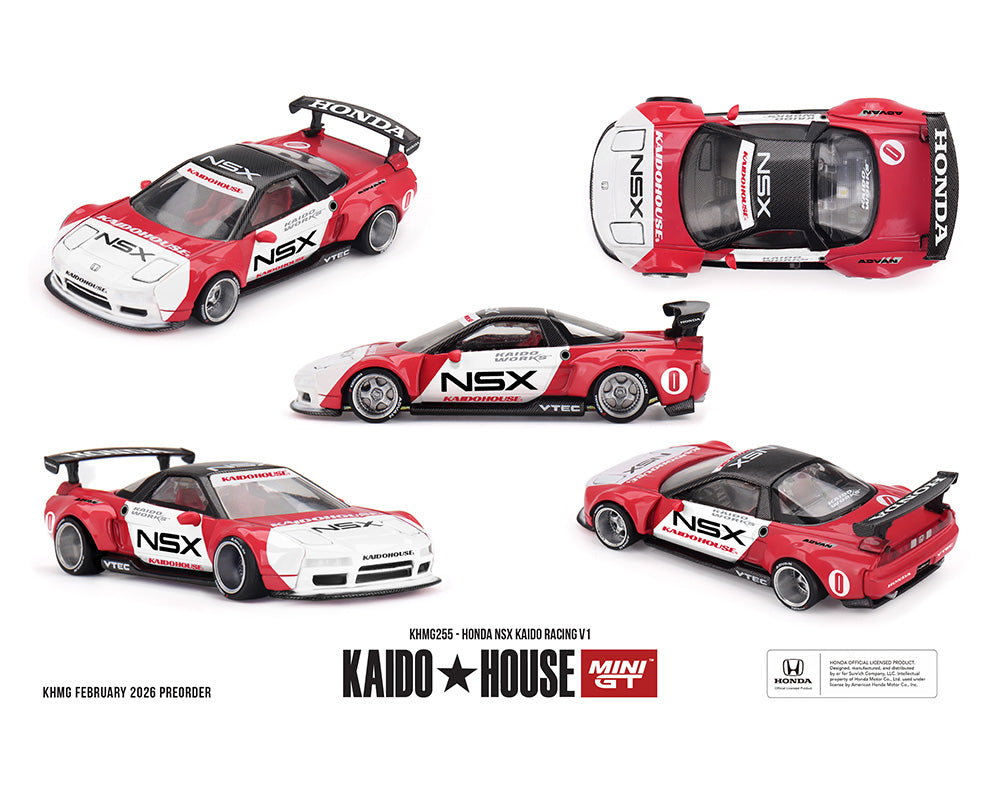 [Preorder] Kaido House x Mini GT 1:64 Honda NSX Kaido Racing V1 – Red/White