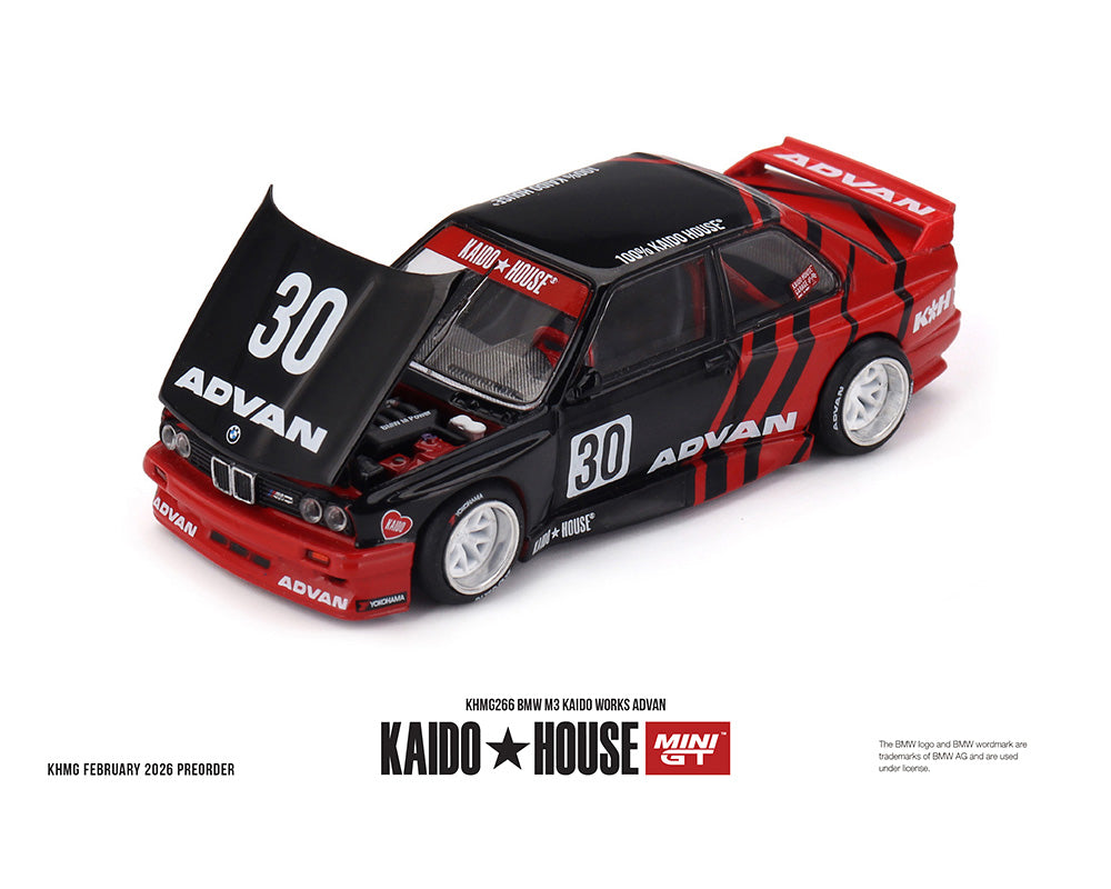 [Preorder] Kaido House x Mini GT 1:64 BMW M3 Kaido Works Advan – Black/Red