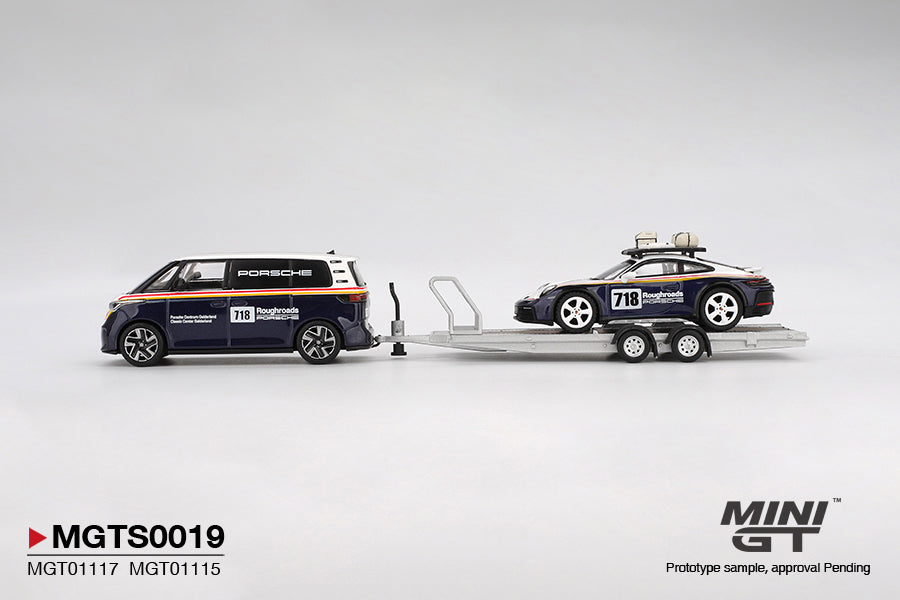 [Preorder] Mini GT: Porsche 911 Dakar #718 / Volkswagen ID. Buzz Porsche Centrum Gelderland Roughroads Set