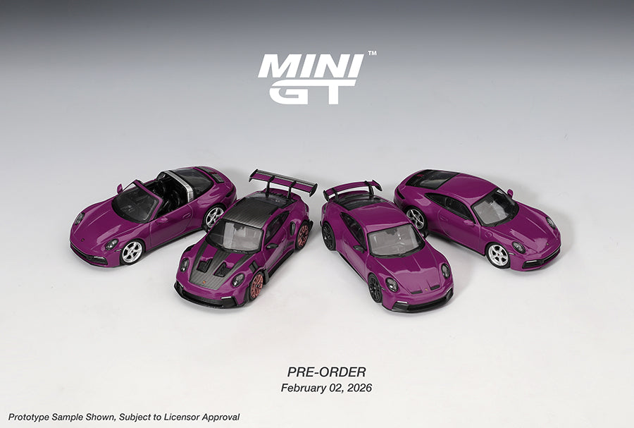[Preorder] Mini GT: Porsche 911 (992.1) Rubystone Red Set of 4 – Special Edition